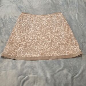 LLBean Lined Cotton Skirt With Slit Front Pockets, Size 12 (1028)